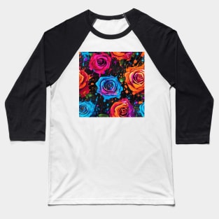 Rainbow flowers Baseball T-Shirt